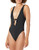Bikini Lab Women's Keyhole Front One Piece Swimsuit, Black//Solids, Extra Small
