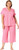 Karen Neuburger Short Sleeve Girlfriend Top and Cozy Bottom Pajama Set, Petite Geo Pink, Medium Petite