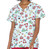 Super Soft Microfiber Christmas Holiday Themed Print Scrub Top Women's Uniform