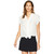 Nicole Miller Women's Solid Silk Button Down Shirt, Ivory, P
