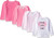 Hanes baby girls Ultimate Flexy 4 Pack Long Sleeve Crew Tees T Shirt Set