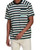 Adidas Pocket Stripe Round Neck Short Sleeve Green T-Shirt, Black, Small