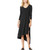 Mod-O-Doc Long Sleeve Double Layer High Side Slit Dress, Black, Medium