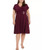 R & M Richards Short-Sleeve Cascade Dress, Merlot, 14W