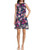 Calvin Klein Floral Print Crinkle Chiffon Dress, Indigo Multi,10