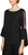 Alex Evenings Women's Petite Metallic Knit Blouse, Black Bell Sleeve, LP