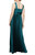 Alex & Eve Pleated Satin Gown, Emerald Green, 6
