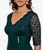 B&A By Betsy & Adam Sequin Lace V-Neck 3/4 Sleeve Gown, Pine, 16W