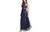 Eliza J Petite Sequin and Tulle Halter Ballgown, Navy, 10P