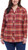 Weatherproof Vintage Women Classic Fit Long Plaid Flannel Shirt, Orange, Medium