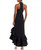 AQUA Formal Women's Mock Neck Racerback Ruffle Hem Gown, Black, 0