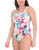 Eddie Bauer Women's Core One Piece UV Protection Swimsuit, White Multi, Medium