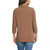 Matty M Women's Collared 3/4 Sleeve Top, Heather Camel, X-Small