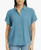 Jessica Simpson Gauze Women's Button-Down Short Sleeve Shirt, Blue, Medium