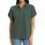 Jessica Simpson Gauze Women's Button Down Short Sleeves, Green, Large