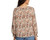 Jessica Simpson Women's Split Neck Print Blouse, Cream, Large