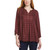 Wrangler Women's Babydoll Plaid 3/4 Sleeves Blouse, Brown, Small