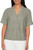 Buffalo David Bitton Women's Short Sleeve Utility Button Front Shirt, Light Olive, Medium