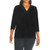 Banana Republic Women's V-Neck 3/4 Length Sleeves Shirt, Black, Medium