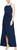 S.L. Fashions Women's Jewel Neck Drape Front Dress, Navy, 14