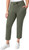 Mondetta Women's Moisture Wicking High Rise Drawstring Capri Pant, Green, X-Large