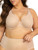 Curvy Couture Women's Plus Size Diamond Net Plunge Bra, Bombshell Nude, 34H