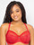 Curvy Couture Womens Luxe Lace Underwire Bra, Crantastic Red, 44DDD