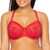 Curvy Couture Womens Luxe Lace Underwire Bra, Crantastic Red, 32DD
