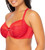 Curvy Couture Womens Luxe Lace Underwire Bra, Crantastic Red, 32DDD