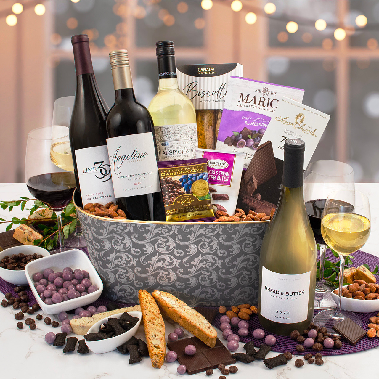 California Wine Quartet Gift Basket - Capalbo's Gift Baskets