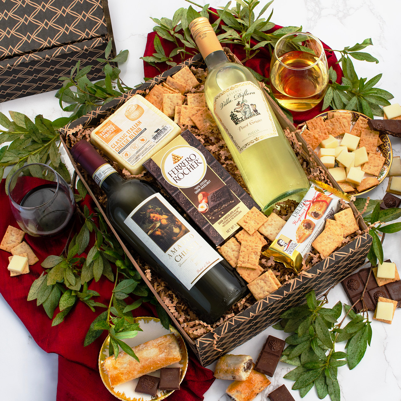 Italian Duo Wine Gift Box - Capalbo's Gift Baskets