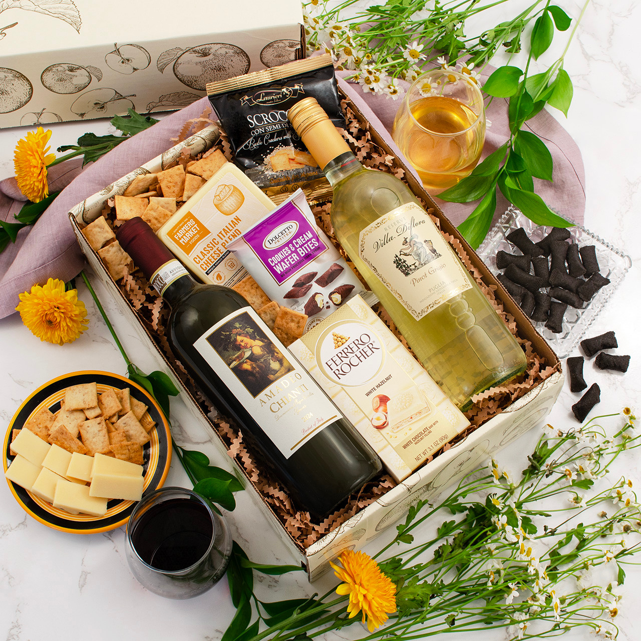 Premium Dessert Wine 1998 ギフトボックス入り Dolce Primavera Italian Wine Duo Gift Box - Winebasket.com