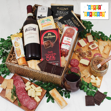 Buona Vita Italian Vino & Antipasto Gift Box - Birthday