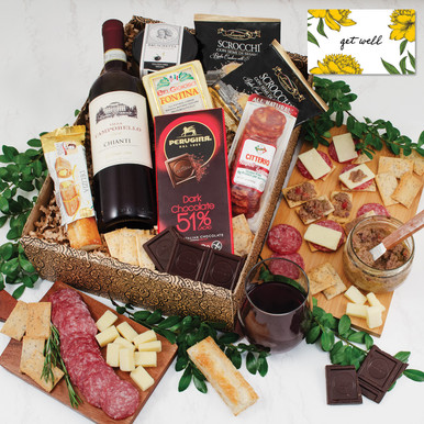 Buona Vita Italian Vino & Antipasto Gift Box - Get Well
