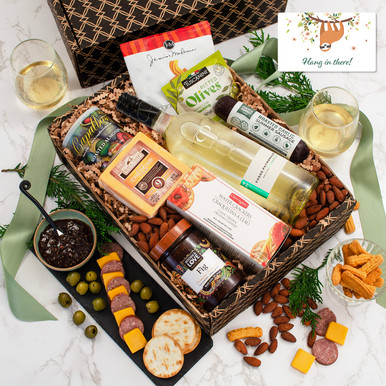 White Wine, Cheese & Crackers Classic Collection Gift Box - Hang In There