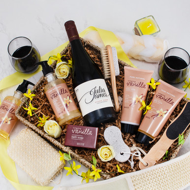 Stress Free Spa Treatment & Red Wine Gift Basket-image-524