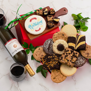 Red Wine & Bakery Birthday Gift Basket