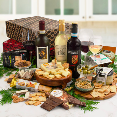 Triple Taste of Italy Wine & Gourmet Gift Box Bundle