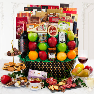 King's Ransom Wine, Champagne, Fruit & Gourmet Gift Basket