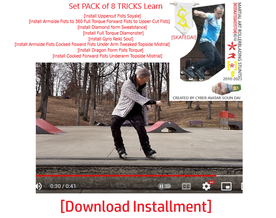 [Download Film Install Pack of 8 Sk8dai Tricks  with Manual/Scroll: Martial Art Rollerblading Stunt School]