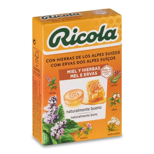 Ricola caramelos sin azúcar 50 g miel y hiervas