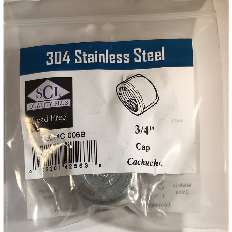 Smith-Cooper 3/4 in. FPT Stainless Steel Cap