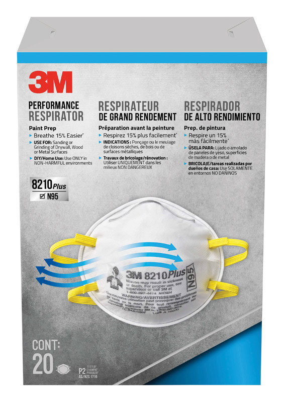 3M P95 Paint Prep Cup Disposable Respirator White One Size Fits All