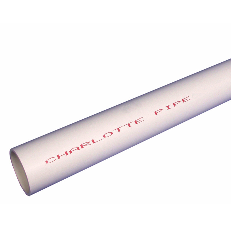 Charlotte Pipe Schedule 40 PVC Pressure Pipe 1 in. Dia. x 10 L Plain End 450 psi