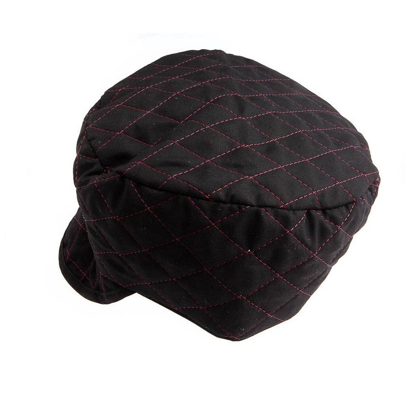 Quilted Black Skull Cap, Size 7-1/8