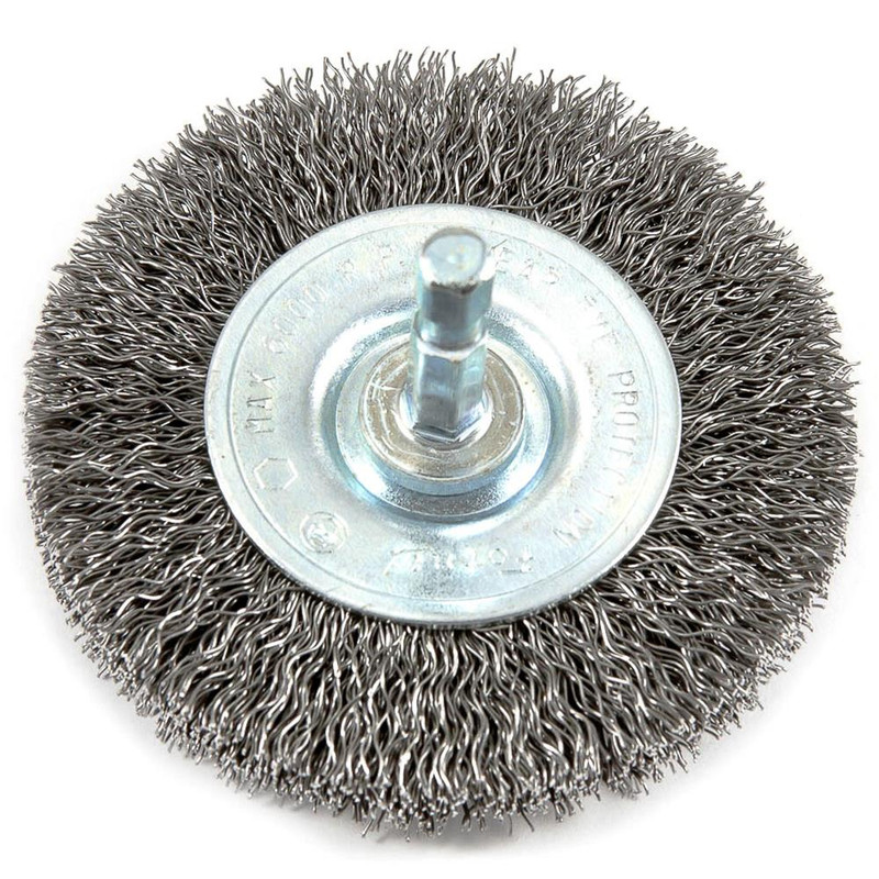 Wire Wheel Crimped, 3" x .012" x 1/4" Hex Shank