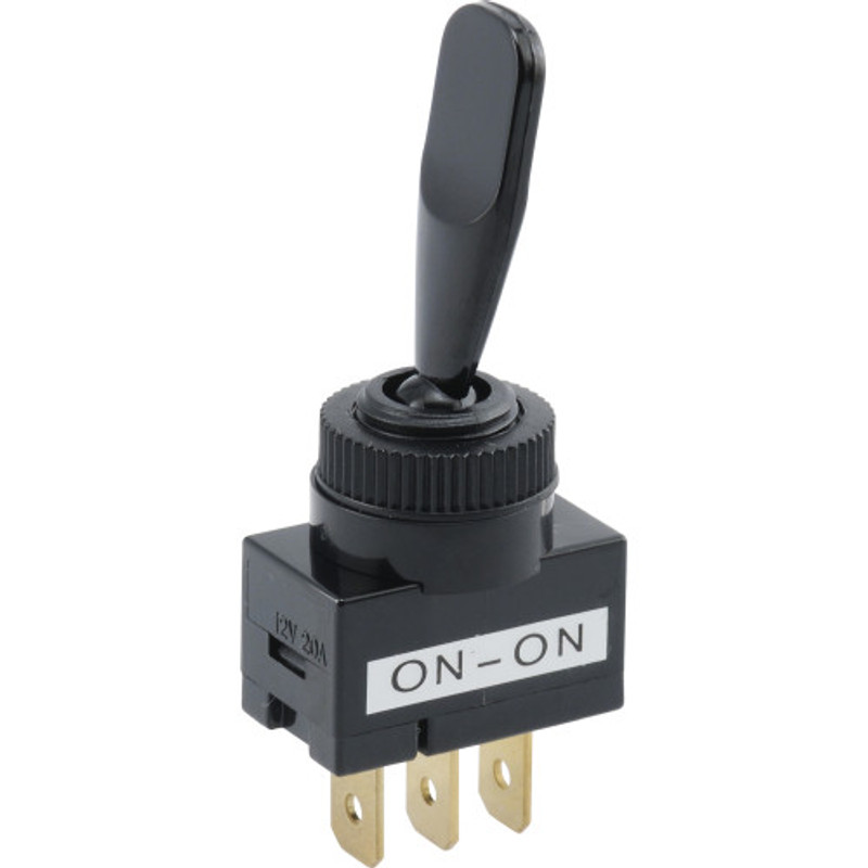 Black Paddle SPDT On-On Toggle Switch (20 Amp)