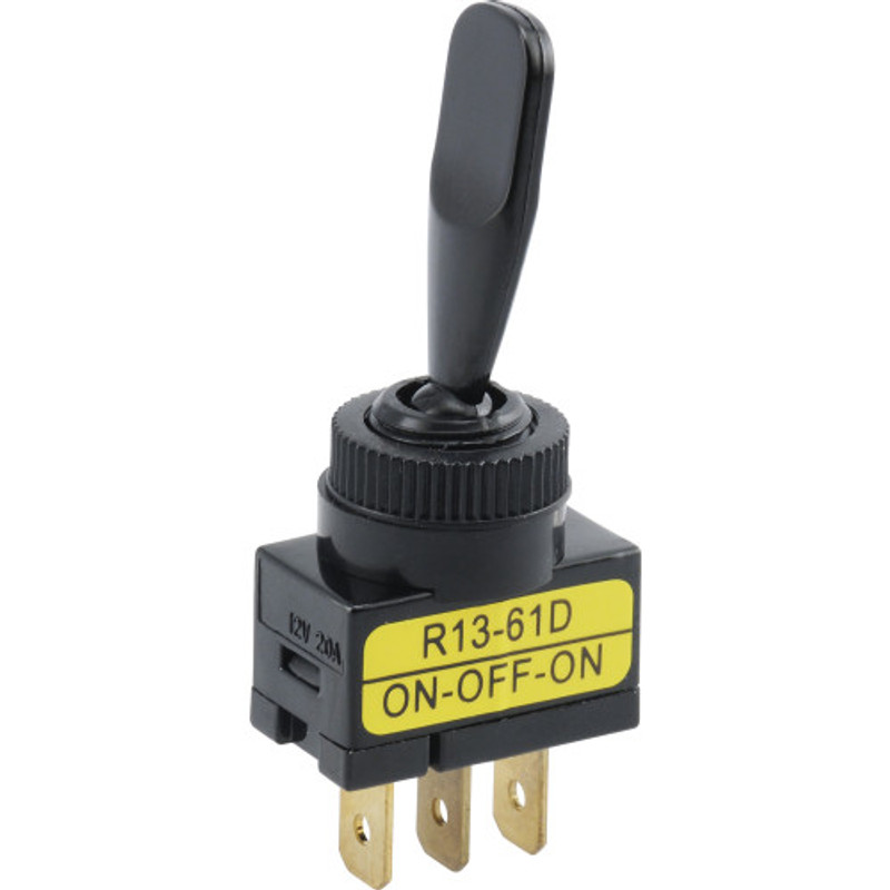 Black Paddle SPDT On-Off-On Toggle Switch (20 Amp)