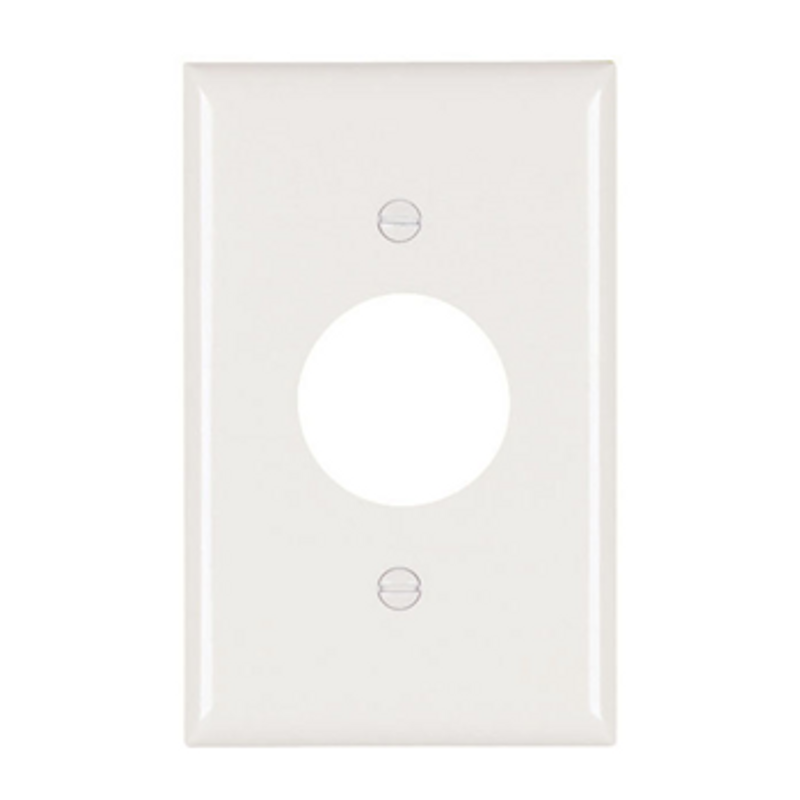 Single Receptacle Openings, One Gang, White, 1.406" Opening