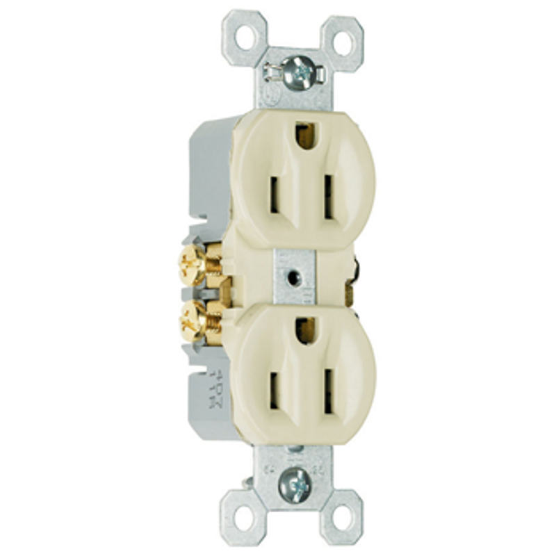 15A/125V TradeMaster Duplex Receptacle, Ivory